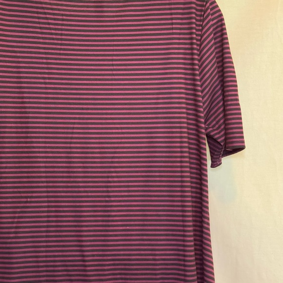 H-75 LuLaRoe Black &‎ Pink Stripe Tunic style Pullover Blouse Size M - Picture 9 of 14